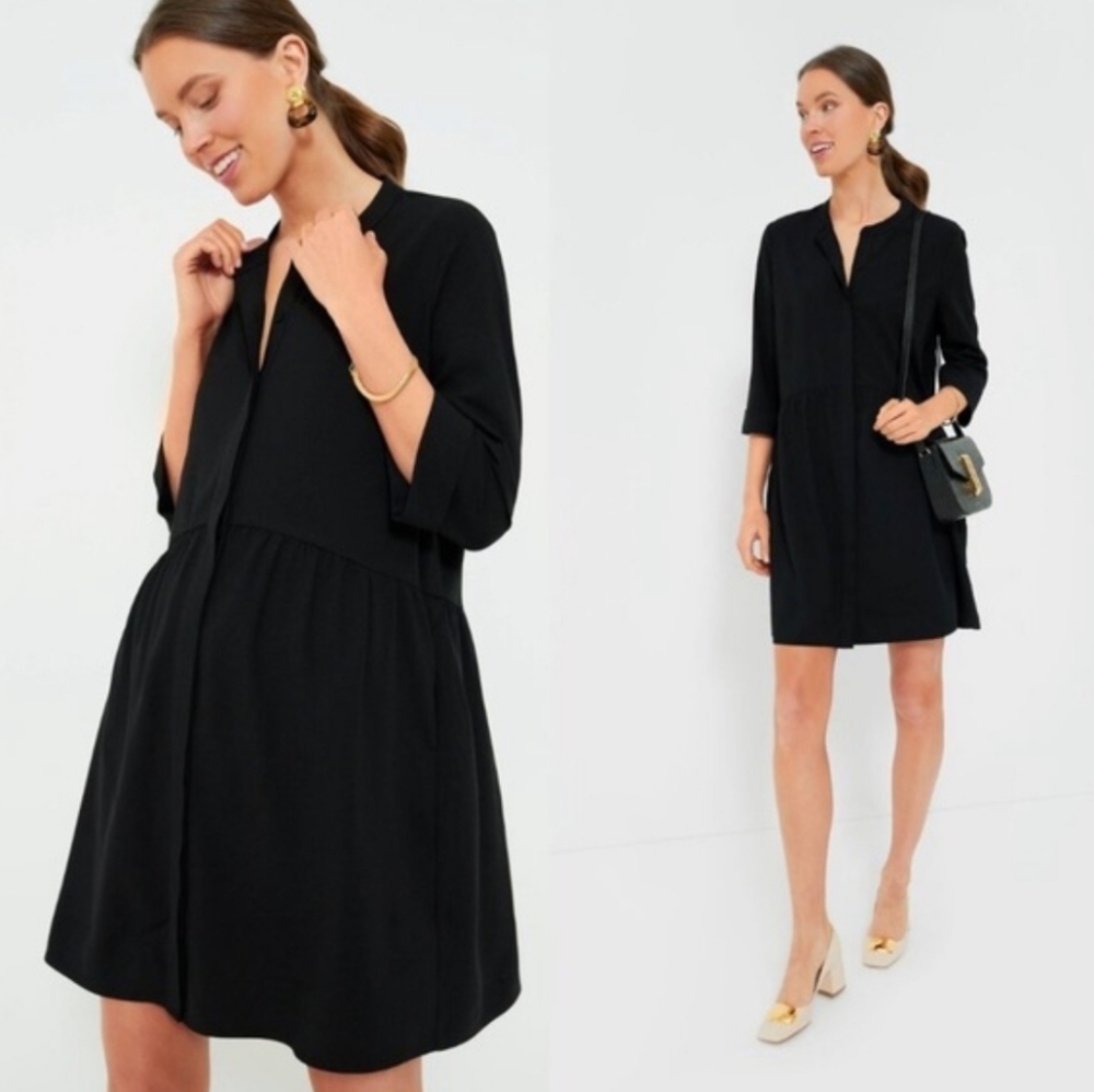Tuckernuck Black V-Neck A-Line Dress
